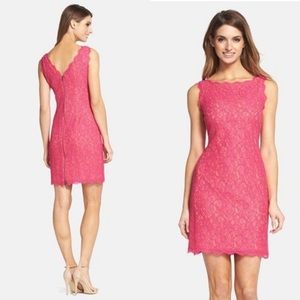 Adrianna Pappell lace Maddie Cocktail Dress Pink Coquette Barbie Wedding Guest